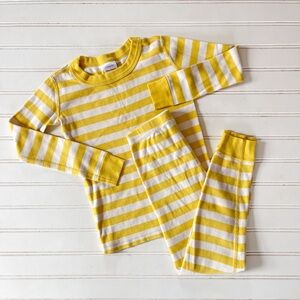HANNA ANDERSSON Yellow Striped Organic Cotton Pajama Set